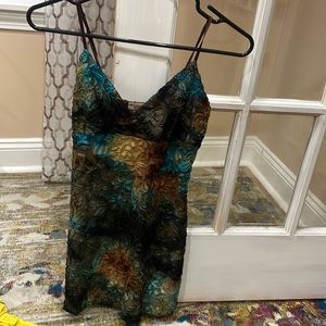 Multi colored spaghetti strap camisole.